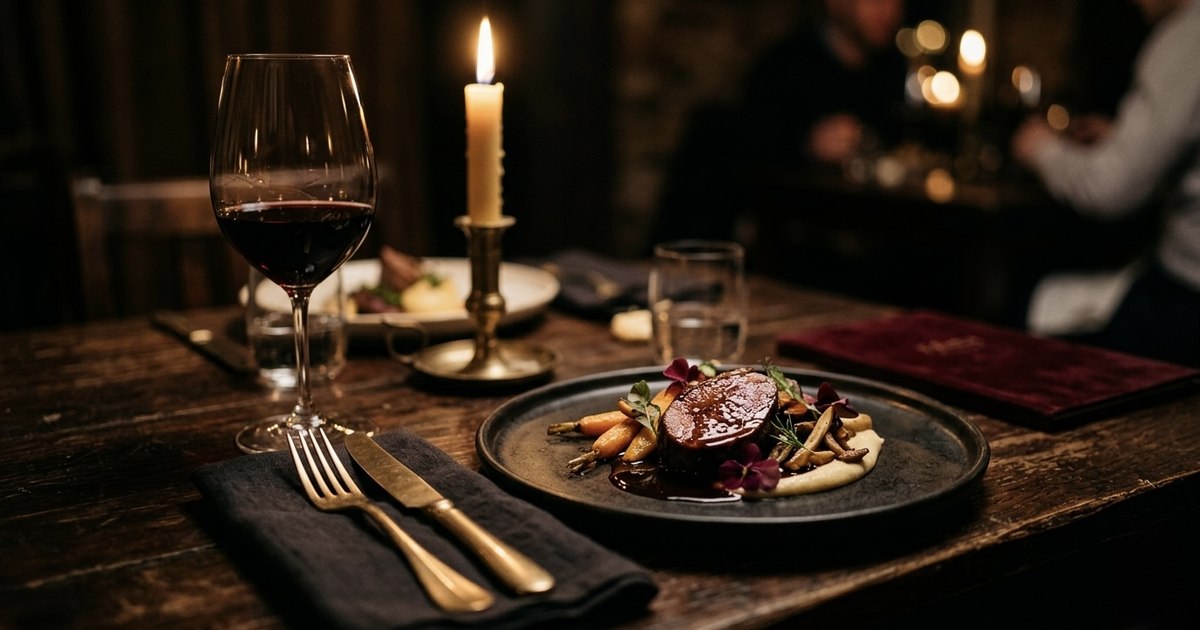 Plated dish served during a private dinner in San Gimignano