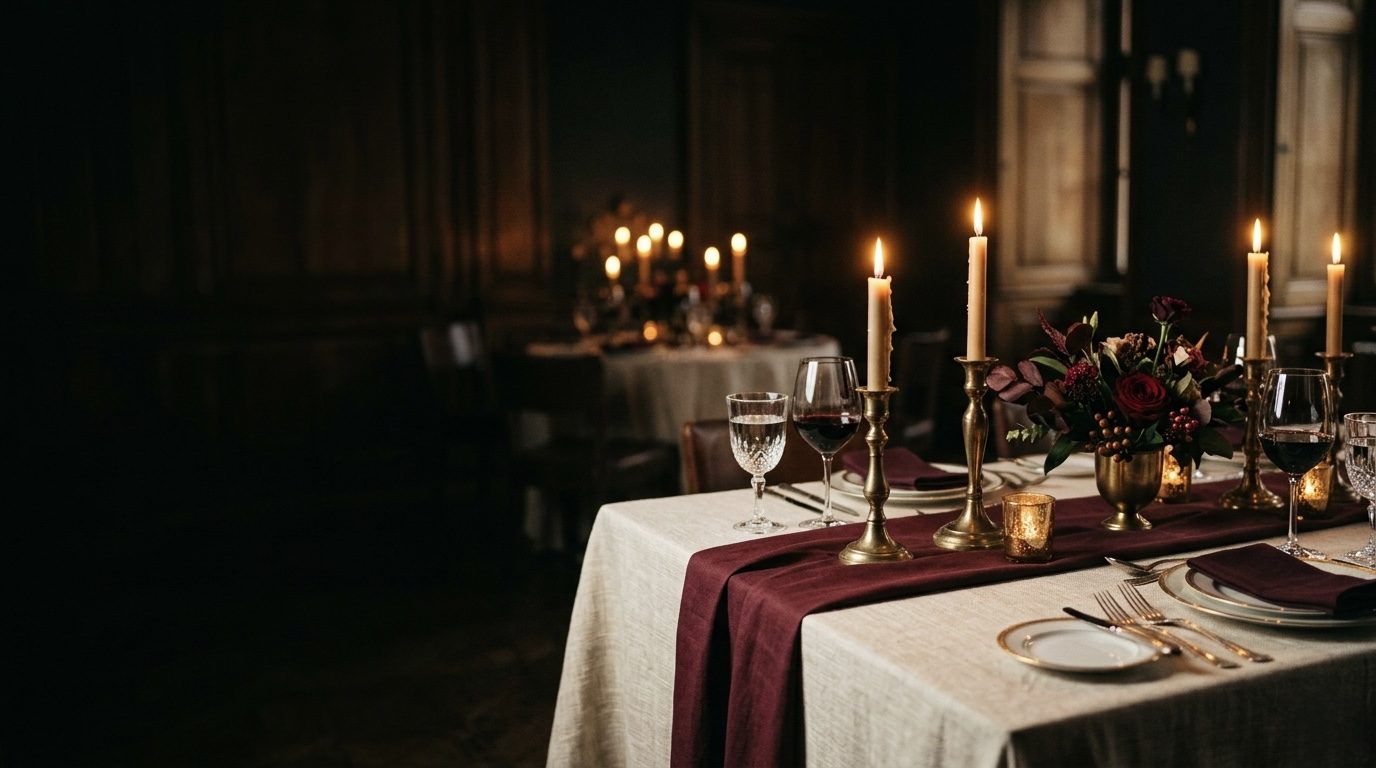 Tavola apparecchiata per una cena privata in Versilia